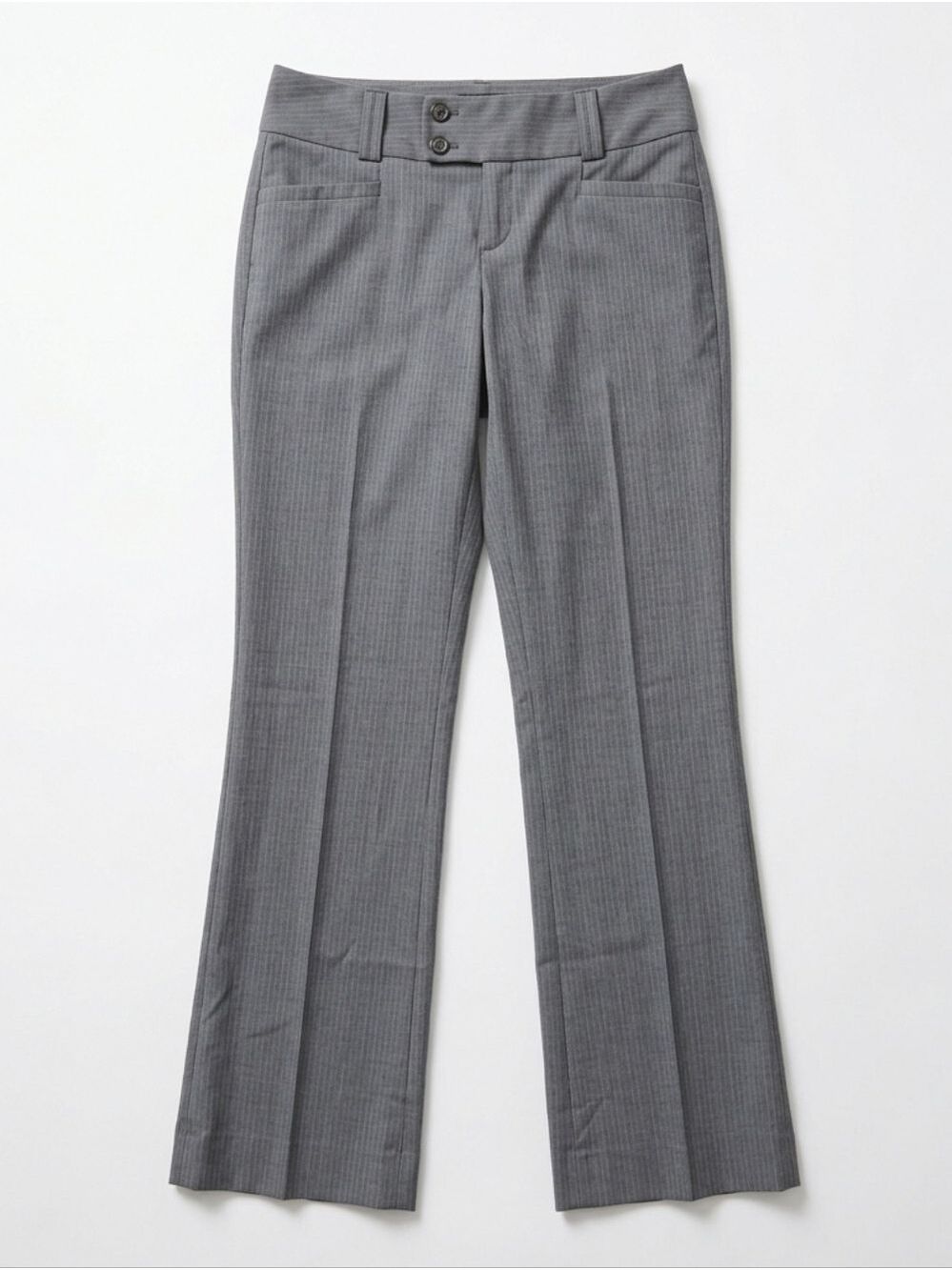 Banana Republic Sloan Fit Pants Womens 2 Petite Gray White Stretch